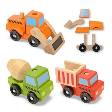 Melissa and Doug Vehicule utilitare pentru constructii din lemn