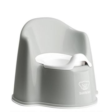 BabyBjorn Olita cu protectie spate Potty Chair Grey / White